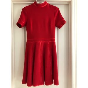 Paul & Joe Red Turtleneck Flare Dress